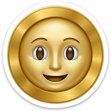 eine goldene schallpaltte, die ein gesicht hat und lächerlt sticker