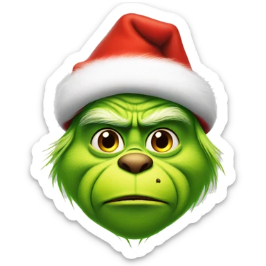 Grinch with santas clothes sticker