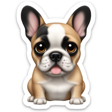 Fawn French bulldog with black face sticker
