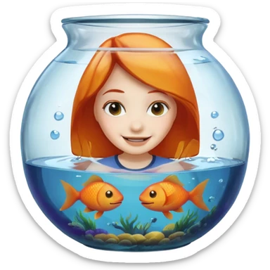 Girl in a fishbowl  sticker