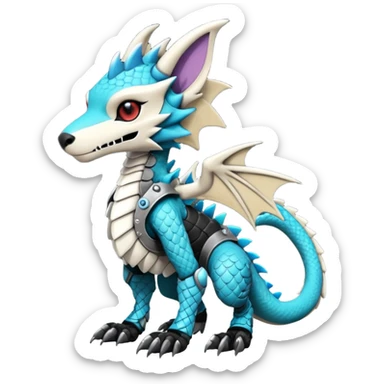 Cool gothic cute badass Scaley cyber-Vernid-Protogen-Primagen-Dutch-Angel-Dragon-Sergal-Trico-Fursuit-furry-fursona sticker