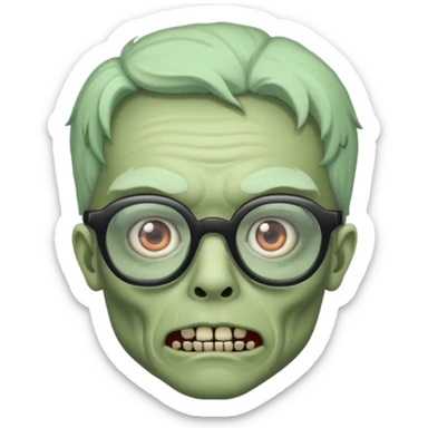 Zombie with big glasses more visible glasses, some difference between zombie and glasses sticker
