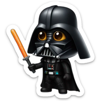 dark vador with a carot sticker