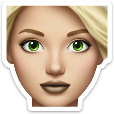 Realistic victoria secret model blonde green eyes  sticker