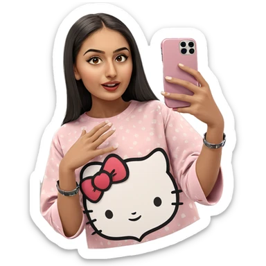 selfie of girl in mirror sticker