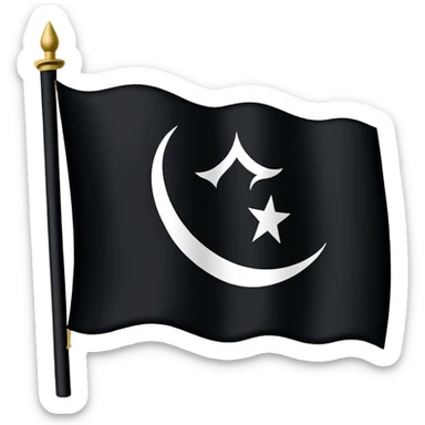 His flag was black with the Arabic writing 'لا اله الا الله' in white on it. sticker