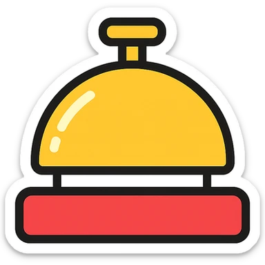 counter bell, modern icon style, lineal color icon with black outlines sticker
