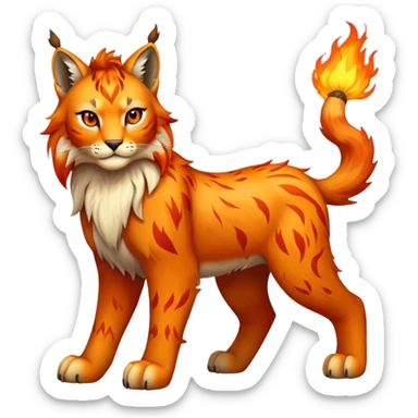 Fire-type Fakémon-Lynx full body sticker