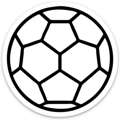 simple icon of a soccer ball with white classic hexagon pattern sticker