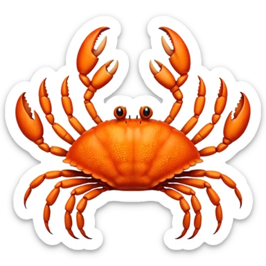 A crab with a total of eight legs sticker