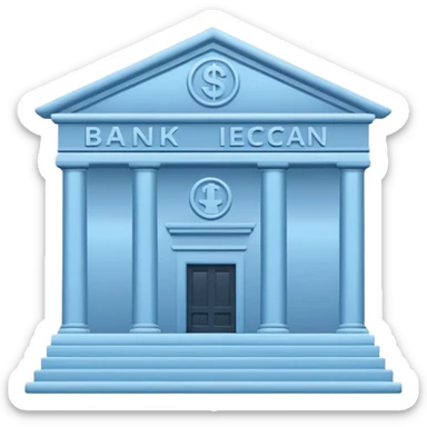 Bank pale blue, icon sticker