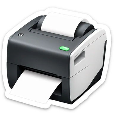 thermal receipt printer, paper comping ot of top, not front. sticker