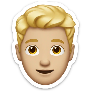 whie guy with makeup and blond hair sticker