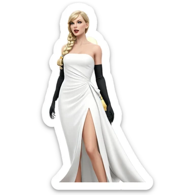 blonde girl in elegant dress sticker