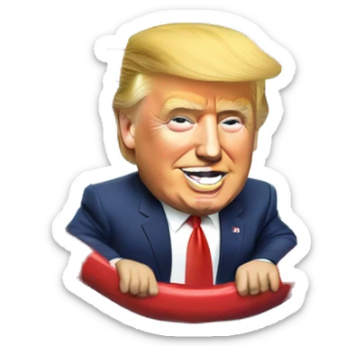 President trump on a waterslide sticker