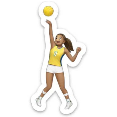 girl play voley sticker