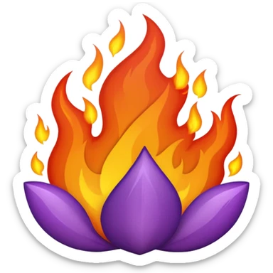 plain purple no orange color fire sticker