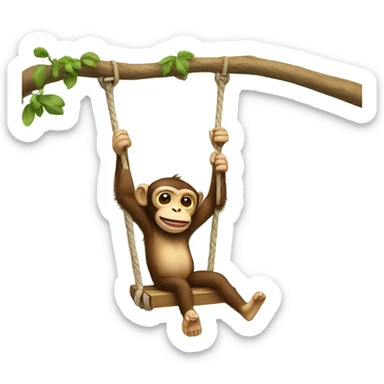 Monkey on a swing sticker