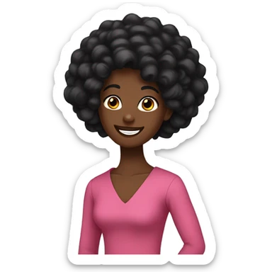 cuerpo completo cabello negro parado y barbijo, feliz sticker