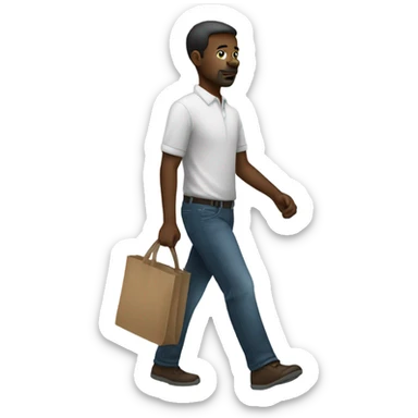 white skin man going for a walk sticker