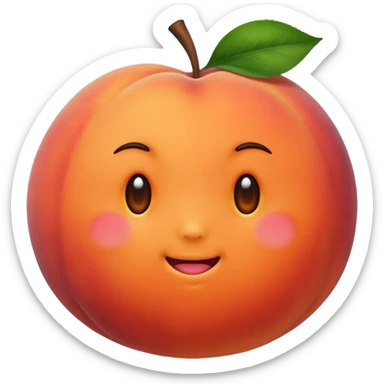 Peach emoji butt sticker