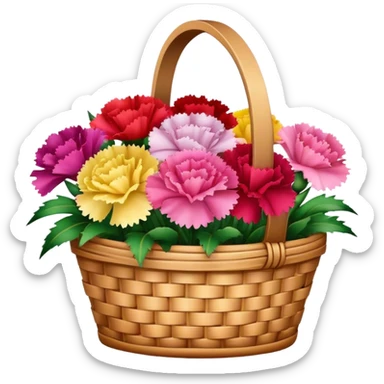 basket of carnations flowers sticker