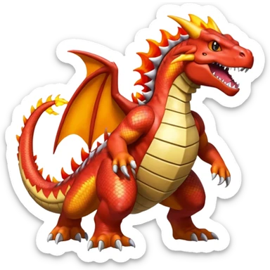 Shiny Exotic Colorful Groudon-Charizard-Fakémon-hybrid-creature (full body)  sticker