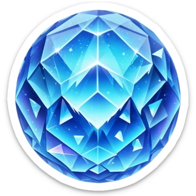 blue planet, Crystal Planet, surface covered in glowing crystals sticker
