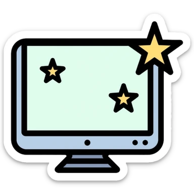 CRT monitor with a 4-pointed star in the corner sticker