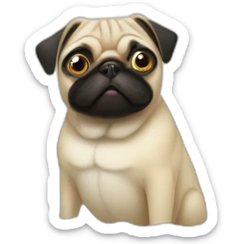 pug in bath sticker