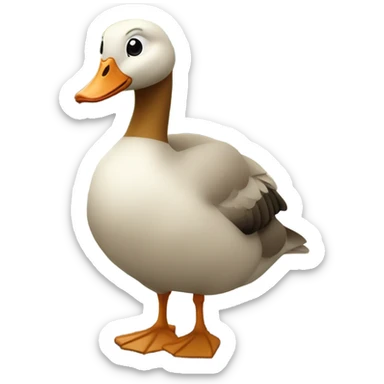 A small goose waiting for a bus sticker