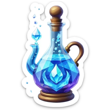 Blue Magic Fantasy Potion, Glass Low Poly sticker