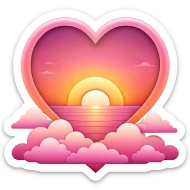 Heart shaped sunrise sticker