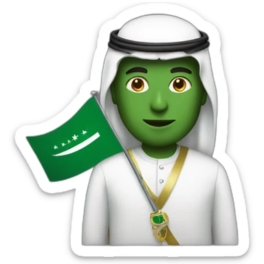 Man with saudi flag sticker