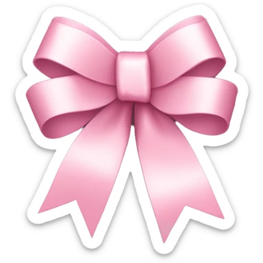 light pink ribbon bow sticker