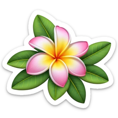 plumeria flower sticker