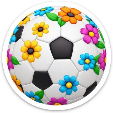 Soccer ball with flowers  sticker