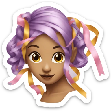 Girl with on aerial silk ribbons sticker