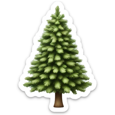 Realistic isolated off white fir christmas tree   sticker
