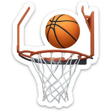 person shooting a basketball into a hoop sticker