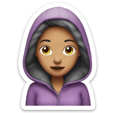 girl wearing a hoodie and ear muffs sticker