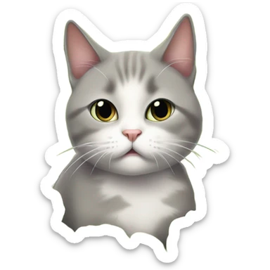 Cat in tears eating Brussels sprouts sticker