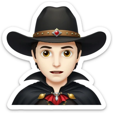 Vampire with a cowboy hat sticker