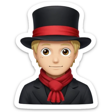 Sabo l'empereur des flammes avec un chapeau haut-de-forme noir  de one piece sticker