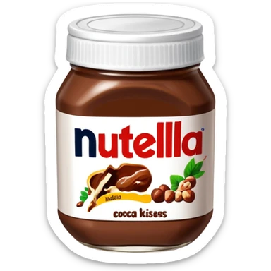 Jar of Nutella make the label say cocoa kisses  sticker