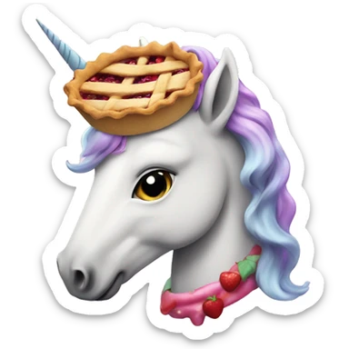 unicorn eating a pie sticker