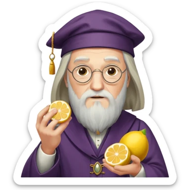 Dumbledore with A quarter of a lemons marmalade in his hands sticker