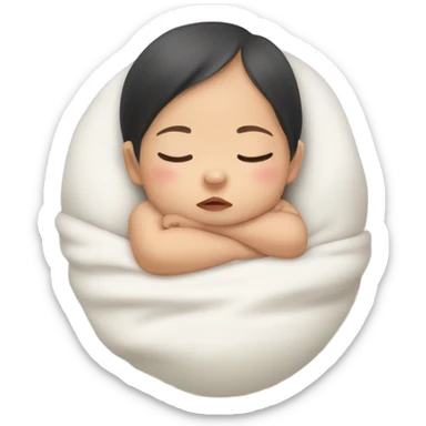 Asian baby girl sleeping sticker