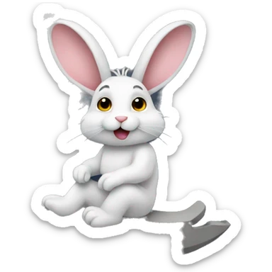  Rabbit sat on the moon sticker