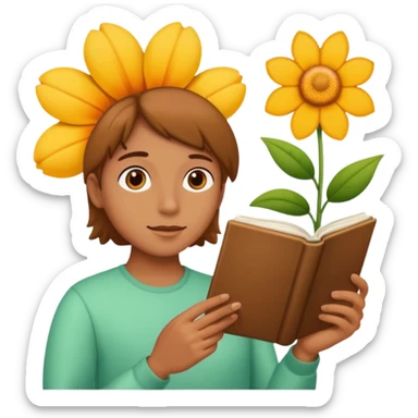 someone who's reading a panel to learn about a big tree/plant/flower sticker